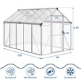 thumbnail image 5 of Amkui Large Aluminum Walk-in Green Houses for Outdoors, Polycarbonate Greenhouse with Sliding Doors & Roof Vent, Sunroom Winter Greenhouse for Outside Patio, Backyard, Garden, 5 of 11
