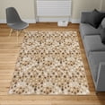 thumbnail image 2 of Abstract Turkish Area Rug, Colorful Circular Large Polka Dots Bubble Happy Hipster Fun Print, Soft Carpet for Living Room Decor with Distressed Look, 5.2' X 7.6', Almond Eggshell, by Ambesonne, 2 of 4