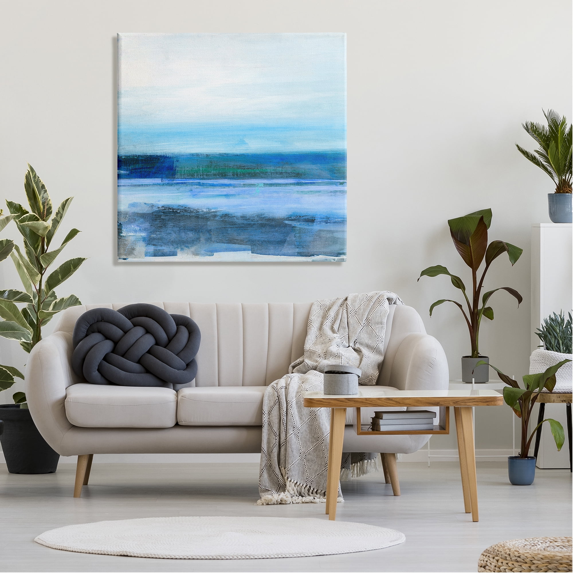 Stupell Industries Ocean Waves Abstraction Abstract Painting Gallery Wrapped Canvas Art Print Wall Art, 36 x 36