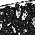 thumbnail image 3 of Hand and Bat Gothic Pattern Modern Waterproof Shower Curtain Set with 12 Hooks, Washable Decorative Bathroom Shower Curtain, 3 of 6