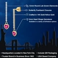 thumbnail image 2 of Gem Stone King 14K Yellow Gold Pink Created Sapphire and Lab Grown Diamond Earrings for Women | 1.56 Cttw | Gemstone September Birthstone | Heart Shape 5MM, 2 of 6