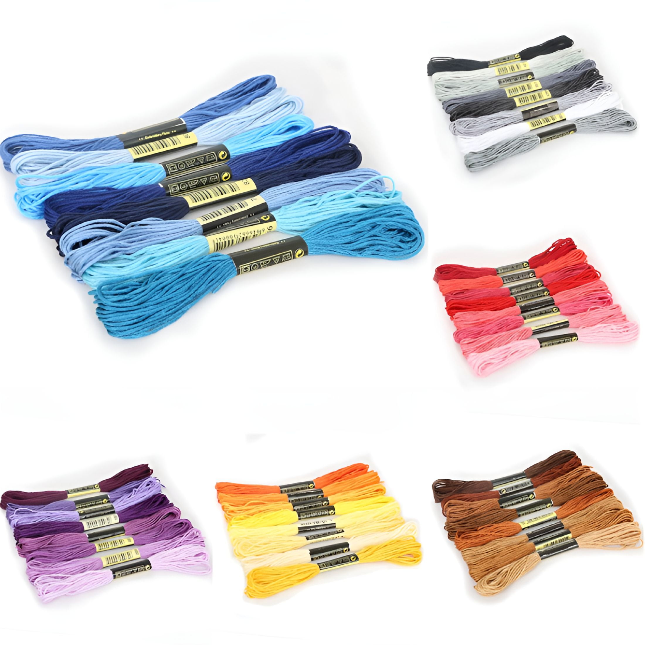 TUWAFE Rainbow Color 55/105 Skeins Embroidery for Cross-Stitch,Sewing,Diy Crafts,Gifts 8 M/Piece