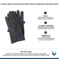 thumbnail image 5 of Women's isotoner Shortie Stretch Microsuede Touchscreen Gloves Color: Ash Size: S-M, 5 of 5
