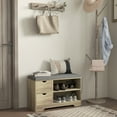 thumbnail image 2 of HOMCOM Entryway Shoe Bench with Storage Drawer Open Shelf Pocket Grey, 2 of 10