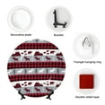 thumbnail image 4 of Balery Buffalo Plaid Forest Print Bone China Decorative Plate Ceramic Dinner Plates Art Crafts with Display Stand-10in, 4 of 6