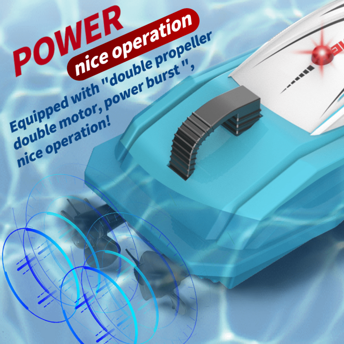 Mini 2.4G Remote Control Boat High Speed Electric Speedboat Children's Indoor Water Play Competitive Water Push Boat Toy-BLUE