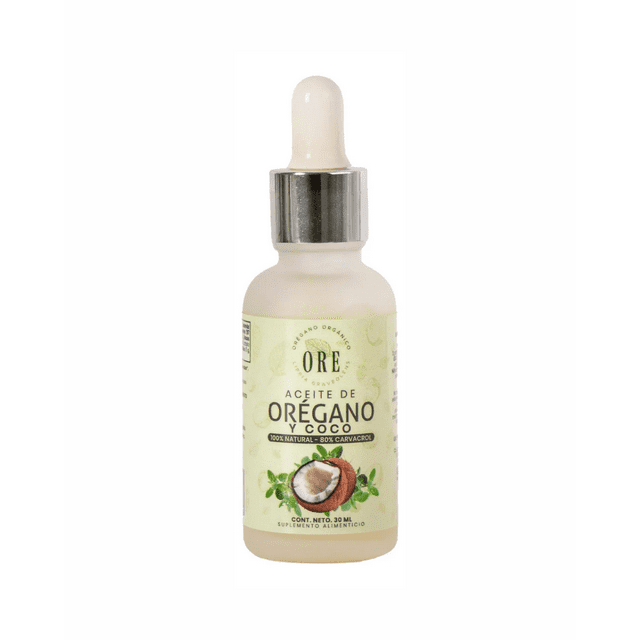 Aceite de orégano con coco, uso alimenticio