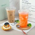 thumbnail image 5 of Treamon Clear Plastic Cups with Lids and Straws, Disposable Ice Coffee Cups,  20 oz 50 Count, 5 of 6