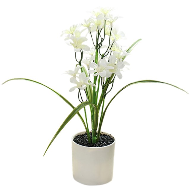 Artificial Potted Flower Plastic Realistic Fake Flower Home Office Decoration