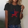 thumbnail image 6 of Zynoxe Independence Day T Shirts for Women Fashionable Round Neck Graphic Tees Patriotic Short Sleeve Going Out Summer Tops (#02 Black,S), 6 of 7
