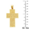 thumbnail image 2 of 14k Yellow Gold 1.45-inch Padre Nuestro Cross Pendant with 1-mm Box Chain, 2 of 4