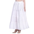 thumbnail image 3 of Wevez Plus Size 40 Inches Long Tribal Fusion 25 Yard Skirt (White), 3 of 3
