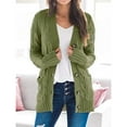 thumbnail image 3 of Suéteres Tipo Cárdigan Para Mujer, Cárdigan De Punto Torcido De Otoño E Invierno Para Mujer, Cárdigan Con Botones De Manga Larga, Elástico, Elegante Para Informal Para Fiesta, 3 of 5