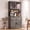Gray Walnut, variant on 71" Tall Pantry Cabinet with Outlets and LED Light, Homieasy 5-Layer Storage Cabinet with 2 Drawers and DIY Pegboard for Kitchen, Dining, Living Room, Garage, White & Rustic