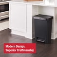 thumbnail image 3 of Rubbermaid Kitchen Indoor Trash Can, 12.4 Gallon Plastic Step Garbage Can with Stainless Steel Rim Lid, Charcoal, 3 of 9