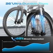 Electric Bike for Adults,1200W Peak Ebike, 50Miles 25MPH Commuting Electric Mountain Bike, 26 Adult Electric Bicycle with Removable Battery, 21 Speed,UL All Terrain E-Bike (Silver-55 Miles)