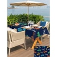 thumbnail image 4 of Outdoor Tablecloth with Umbrella Hole and Zipper, Cartoon Tractor Rectangle Table Cloth 60x84 Inch Waterproof Tablecloth, Cute Beep Car Digger Shovel Truck Navy Blue Picnic Table Cover for Patio, 4 of 7