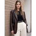 thumbnail image 5 of Punplita Women's Belts for Jeans Genuine Leather Black Belt with Silver Buckle, 5 of 7