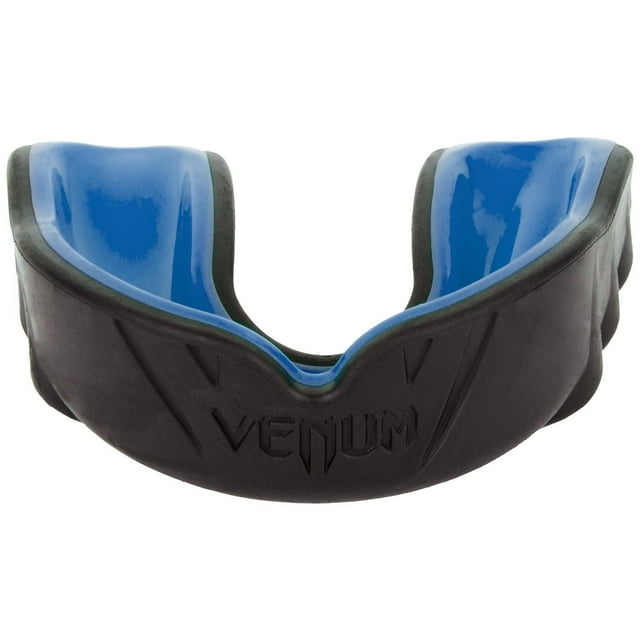 Protector bucal Venum Challenger negro/azul con funda de almacenamiento
