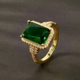 thumbnail image 2 of 925 Sterling Silver Shining Square emerald ring Wedding ring Engagement ring  Ring Emerald cut rings Diamond Rings Women jewelry rings statement, 2 of 5