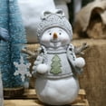 thumbnail image 2 of Resin Snowman Figurine Christmas Ornaments, Cartoon Miniature Snowman Decor for Desktop, Garden, Tabletop, Holiday Party Decorations, Winter Resin Craft Accessories for Home and Festive Display (B), 2 of 6