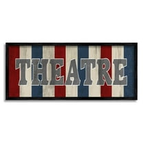 Rustic Vintage Theatre Sign Typography Graphic Art Black Framed Art Print Wall Art