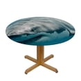 thumbnail image 3 of Fitted Round Tablecloth ,white shark animal Table cover,Elastic Edged Table Cloth Fits Round Tables, 3 of 8