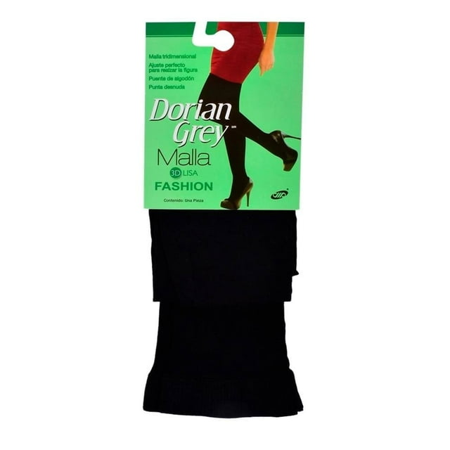 Mallas Dorian Grey para Mujer, 3D Lisa Negro Talla EG