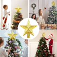 thumbnail image 3 of ShenMo Star Christmas Tree Light Up, Star Christmas Tree with Rotating LED Snowflake Projector Lamp, 3D Gold Christmas Star for Indoor Outdoor Christmas Decoration, Powered by 2.4M USB, 3 of 5