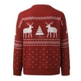 thumbnail image 2 of Chandail de Noël pour Femmes Col Rond Mode Chandail Manches Longues Chaud Imprimé Graphique Tricot Mi-Long Blouse Ample Cardigan Doux Tricoté, 2 of 7