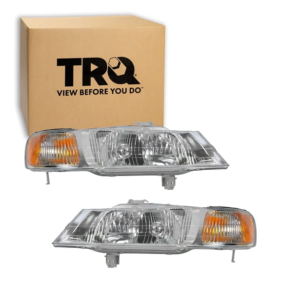 TRQ 2 Piece Headlight Assembly Set Driver & Passenger Side Fits 1999-2004 Honda Odyssey HO2502114 HO2503114