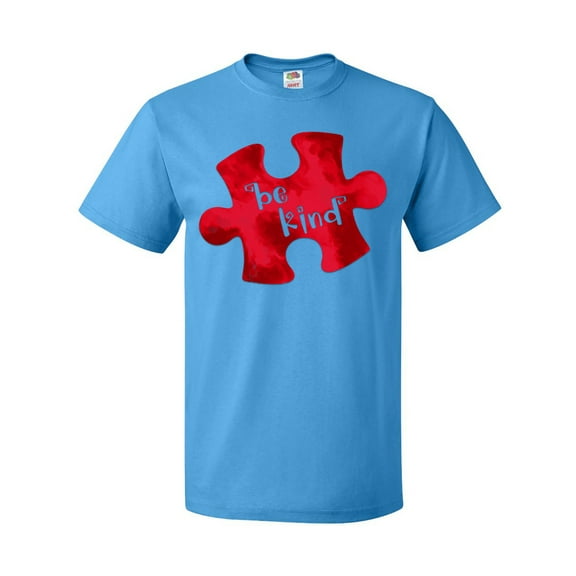 Inktastic Autism Awareness Be Kind Red Puzzle Piece T-Shirt