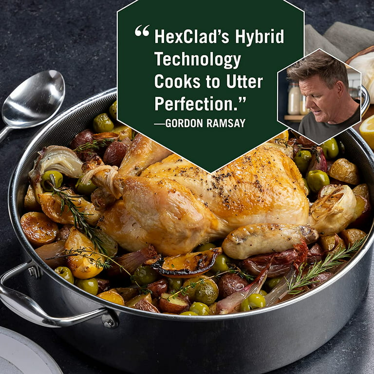 HexClad Cookware 5-Quart Hybrid Stainless Steel Saucepan and Glass Lid-  Stay-Cool Handle, Nonstick, Ideal for Making Sauces, Gravy, Soups, Stocks  and Cooking Grains 