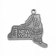 Sterling Silver New York State Charm with Split Ring