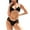 Black, variant on Women's Bikini Set Halter Neck 2 Piece Criss Cross Back Stylish Bathing Suit For Women Premium Premium Green L