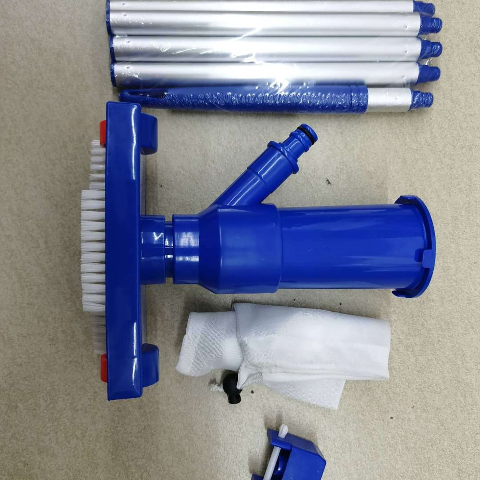 Above Ground Pool Vacuum Kit - 4-Section 59" Telescopic Pole with Jet Cleaner & Brush for Spas, Ponds, Lakes & Fountain Maintenance