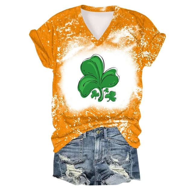 Offres jusqu'à 70 % de Réduction!Fashiopn Hauts d'Été pour Femmes 2024 Grande Taille T-shirt Imprimé à Manches Courtes Col Rond T-shirt à Manches Courtes Col en V T-shirt Cadeau pour Femmes en Solde