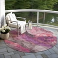 thumbnail image 6 of Addison Rugs Chantille Indoor/Outdoor Transitional Floral Blush Machine Washable Round Rug, 8' x 8', 6 of 7