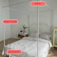 thumbnail image 6 of Mosquito Net for Bed,Canopy Bed Curtains,Four Corner Bed Bracket,Fly Canopy Mosquito Net, Curtain Brackets for Bedroom Decoration, 6 of 7
