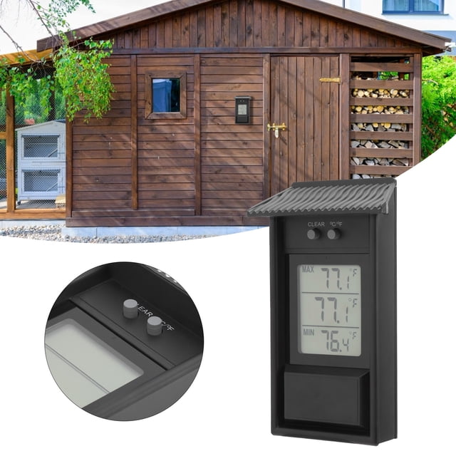 Temperature Gauge, Portable Durability and Stability Small Error -20-50 degrees Celsius Temperature Measurement Outdoor with Hook for Garden Greenhouse