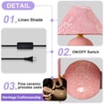 thumbnail image 5 of Deyidn Pink Crackle Glaze Ceramic Table Lamp with Linen Shade, 11.81", Farmhouse Style Decorative Lighting, 5 of 14