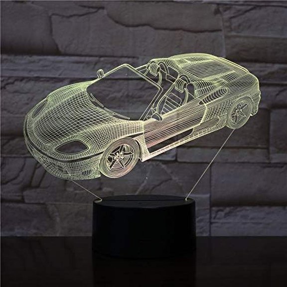 Race Car Lamp, Lamp for Teen Boys Room, Decorations Birthday, Valentines Gifts for Kids, Car Atmosphere Lamp, Remote Control 16 Colors, F1 Car Night Light Toys, Led Illusion Lamps Gifts Decor