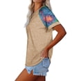 thumbnail image 2 of XCHQRTI Women Camouflage Splicing Tshirt Casual Loose Short Sleeves Tee Tops, 2 of 4
