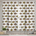 thumbnail image 2 of Ambesonne Cartoon Valance & Curtain, Funny Monkeys Bananas, 55"x24", Brown Pale Brown Yellow, 2 of 6