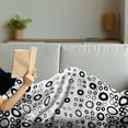 thumbnail image 3 of Geometric Circle Soft Flannel Fleece Throw Blanket, Simple Vortex Disc Shaped Interior Ellipse Chord Lines Artwork Print, Cozy Plush for Indoor and Outdoor Use, 50" x 70", Black White, by Ambesonne, 3 of 5