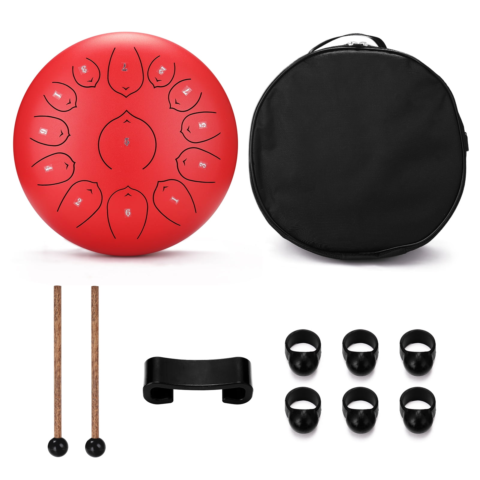 12 inch 13Tone Steel Tongue Drum Mini Hand Pan Drums with Drumsticks Percussion Musical