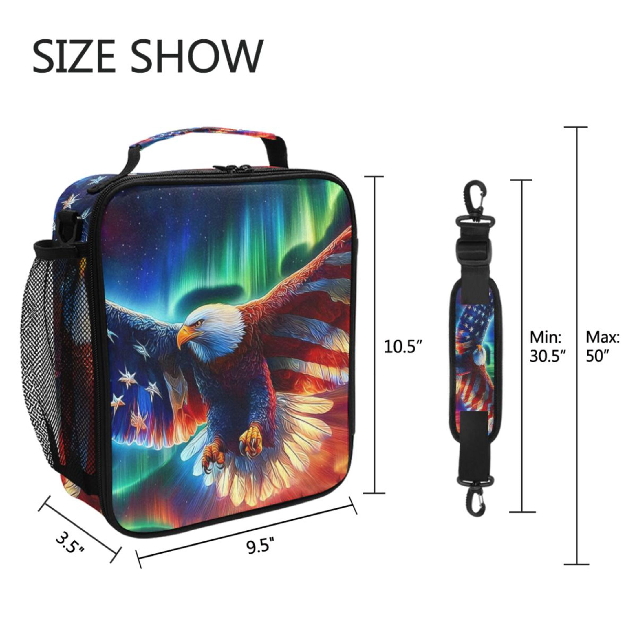 ALAZA Eagle Galaxy Lunch Box Insulated Cooler Lunch Bag with Shoulder Strap Meal Prep Tote