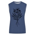 thumbnail image 4 of DHFJKG Summer Floral Graphic Tee Women Sleeveless Crew Neck Comfortable Tank Top Loose Fit Basic Beach T Shirts Comfortable Tops, 4 of 5