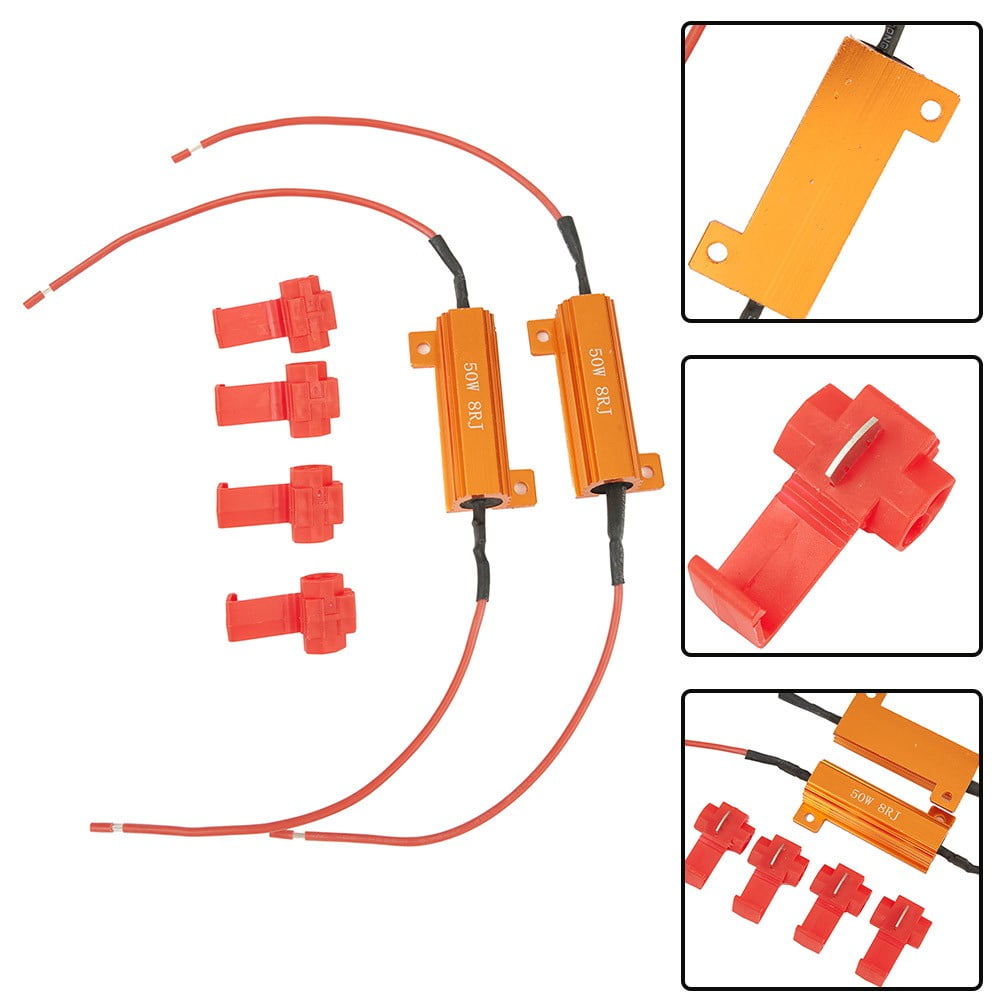 4 Resistenze Da 50W 8 Ohm Per Frecce LED Auto - Elimina Lampeggio Rapido Con Clip Di Collegamento - Foto 9