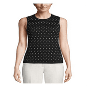 Anne Klein Women's Printed Sleeveless Sweater Black Size X-Small